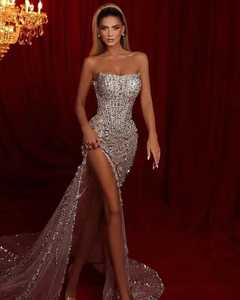 Respirant antistatique fente latérale Spandex sans manches A-ligne parole longueur robe en mousseline de soie pour adultes club et soirées mariage - Product Image 2