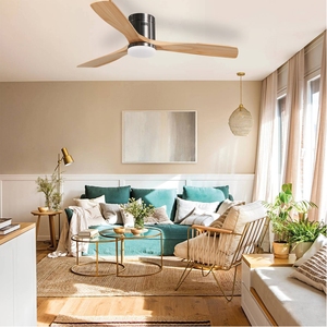 LEDUNI 18W motore a corrente continua luce ventilatore a soffitto 40W potenza nero naturale legno ABS lame silenziose telecomando CCT luce per uso esterno - Product Image 6