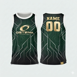 Nouveauté, maillot de basket-ball pour homme sans manches, de haute qualité, 100% polyester, respirant, séchage rapide, antibactérien, couleurs unies - Product Image 1