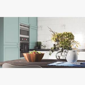 Cuenco redondo de madera hecho a mano con precisión, perfecto para decoración de cocina y comedor de granja rústica - Product Image 2