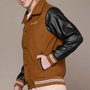 Chaqueta Bomber de lona para hombre de invierno vintage de alta calidad con logotipo frontal a prueba de viento y transpirable - Product Image 3