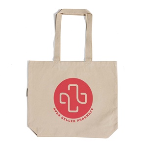 Custom Large Organic Cotton Tote <b>Bags</b> <b>Medium</b> Size Shopper Tote with Your Logo-OR250 - Product Image 2