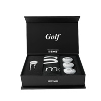Boîte à balles de golf tendance et écologique avec fermeture magnétique, logo personnalisable, matériaux recyclés, lamination mate, doublure en éponge, pour hommes