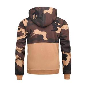 Sweat à capuche camouflage en molleton de coton 100% pour hommes vêtements d'entraînement de haute qualité en polyester/coton teint en couleur unie - Product Image 3