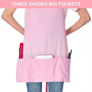 Tablier en coton doux à coupe lisse Tablier léger de style chef Tablier de cuisine quotidien Tablier de cuisine confortable à longue utilisation avec poche solide - Product Image 4