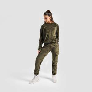 Pantalon cargo en velours pour femme, respirant, taille haute, style hip-hop, avec fermeture élastique, décontracté, taille mi-haute, couleur olive - Product Image 4