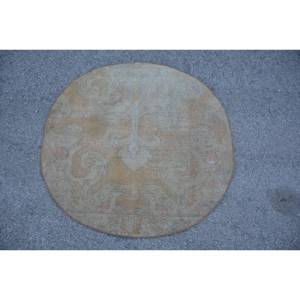 Alfombra turca Vintage Beige clásica 3,5X3,5 pies Diseño de retazos hecho a mano Lana Viscosa Rectangular Pasillo para vivir 4m Látex - Product Image 3