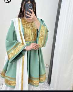 Traje Anarkali Afgano para Bodas - Vestido Afgano Kuchi con Encaje Moderno, Volantes y Bordados para Bodas Formales - Product Image 3