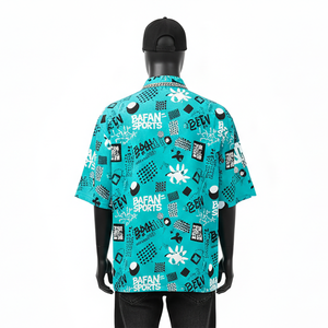 Polo pour homme en polyester piqué GSM, toucher lisse, couleur turquoise, impression par sublimation, logo personnalisé, chemises polo pour homme - Product Image 2