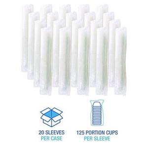 Vasos de plástico para soufflé/porciones Boardwalk de 1.5 oz con tapa, vasos pequeños desechables de PP para refrigerios, translúcidos, 2500/unidad por caja - Product Image 4