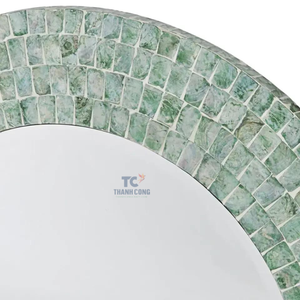 Espejo colgante de pared de nácar, marco de espejo con incrustaciones de perlas hechas a mano, lujoso, para Decoración - Product Image 6