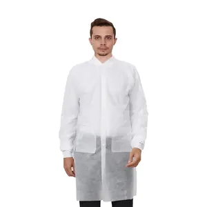 Casaco de laboratório descartável para roupa de trabalho personalizada