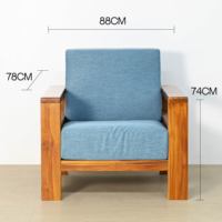 Fauteuil Modulable et Canapé de Salon en Teck Style Classique Simple, Durable et Confortable