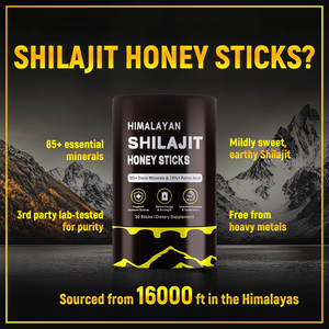OEM 100% Pure Himalayan Shilajit Honey <b>Sticks</b> with Rich in 85+ Trace Minerals & Fulvic Acid for Men and Women Health - Product Image 4