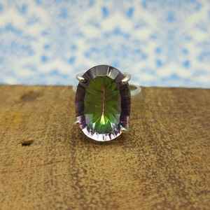 Anillo DE BODA bohemio de Plata de Ley 925, conjunto de puntas de topacio místico facetado, diseñador de diamantes, joyería de piedra Natural artesanal - Product Image 4