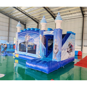 Oferta Especial: Castillo Inflable Comercial Azul Princesa con Tobogán, Material PVC, para Fiestas Infantiles y Alquiler - Product Image 3
