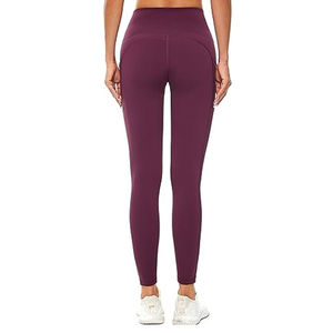 Nouveaux leggings pour femmes en denim sans couture à taille haute, en coton/fibre de bambou, respirants, à séchage rapide, pour le yoga, l'entraînement, le fitness, les vêtements de sport - Product Image 4