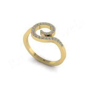 Haute qualité personnalisable 925 argent Sterling Zircon lettre anneau lunette pierre écologique à la mode mariage fiançailles cadeau filles - Product Image 2