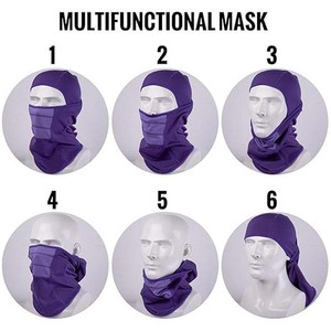 Balaclava unisexe violette, couvre-visage intégral, respirant, imperméable, polyester, adulte, 56-58 cm - Product Image 4