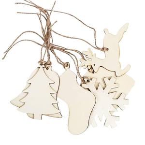 Ensemble d'ornements de Noël en bois de haute qualité pour bricolage artisanat tranches de bois naturel découpées au Laser pour décor de vacances et décorations suspendues - Product Image 3