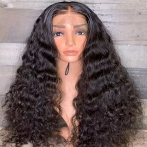 Precio más bajo Pelucas delanteras de encaje rizado recto natural rojo para mujeres negras, 100 por ciento pelucas de cabello humano - Product Image 1