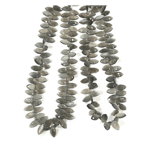 Perles de pierre de lune grise naturelle facettées en forme de marquise, taille 7x14mm, brin de 17 pouces, luxe et tendance - Product Image 1