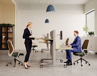 OMNI – Panneaux de séparation de bureau autoportants au design moderne pour postes de travail assis-debout compacts, solutions d'intimité