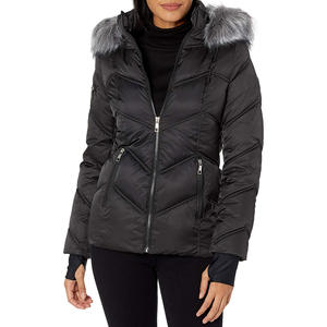 Veste matelassée à capuche pour femme, imperméable, coupe-vent, respirante, écologique, chaude, de haute qualité, 100% polyester, vente en gros - Product Image 4