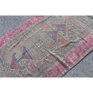 Tapis turc vintage de 39x59 pieds, beige, rose, classique, grande surface, rectangle, motif abstrait, laine, latex, décor de couloir et de chambre - Product Image 5
