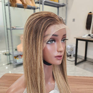 Vente en gros 100% perruque de cheveux humains bruts vietnamiens Blonde pour Ombre pré-plumée os droit vendeur de dentelle transparente de haute qualité - Product Image 3