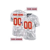 Maillot de football américain à camouflage personnalisé pour hommes, vêtements de sport à manches courtes brodés avec nom et numéro personnalisés, Kansas City Chiefs