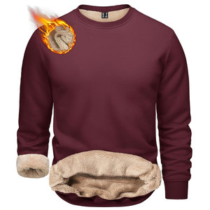 Sudadera de manga larga con forro de Sherpa de gran tamaño lavado Retro para hombre, ropa de calle de algodón orgánico pesado 380 GSM para invierno - Product Image 6