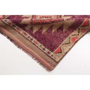 Alfombra Turca Vintage de Lana Roja, 2.8x10.6 pies - Product Image 5