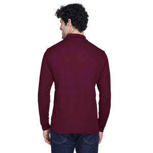Polo à manches longues en coton doux pour homme, de haute qualité, personnalisé en usine - Product Image 5