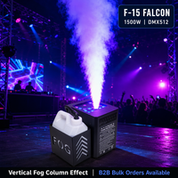 1500W DMX512 Vertikale Nebelmaschine 15 RGB LED Flammensäule 5-7m Aufwärtsstrahl Kompakt DMX Fernbedienung Kabellos für Bühne DJ Hochzeit