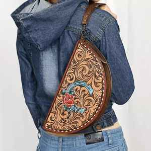 Nouvelle arrivée Western Tooled Taco Bag Carving Western Purse Luxury Women's Accessories Rodeo Bag - Product Image 4