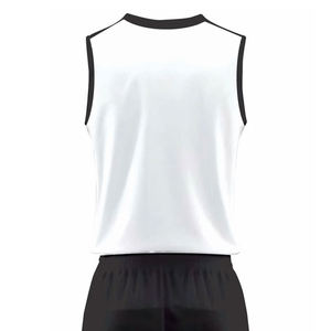 Uniforme de basket-ball de couleur unie Rib-V-Neck Jersey Polyester Tissu respirant Ceinture élastique du fabricant de vêtements de sport COSH - Product Image 5