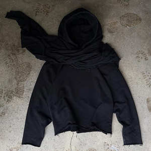 Men's Clothing Wasteland Fashion <b>Oversized</b> Boxy Hoodies Vintage Acid Wash <b>Scarf</b> Pullover Hoodie Manufacturers for Custom Clothes - Product Image 2