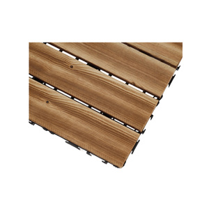 * OUTLET * 10 pezzi di piastrelle da giardino in plastica, 30x30x2,3 cm, pavimenti in legno carbonizzato per esterni, Color legno chiaro - Product Image 5