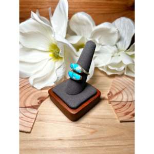 Navajo Handmade <b>Adjustable</b> Statement <b>Ring</b> Kingman Turquoise & Sterling Silver Bezel Set in Natural Stone Everyday Wear - Product Image 3