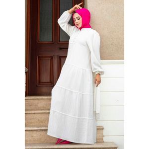 Robe Hijab Sezen festonné Ecru - Product Image 4