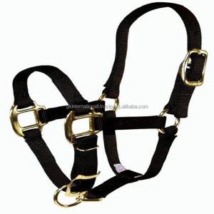 Triple <b>Thick</b> Nylon Webbing Many Colors Nylon Horse Halter in Full Cob Oversize Lightweight Custom Made Nylon Racing Halter - Product Image 2
