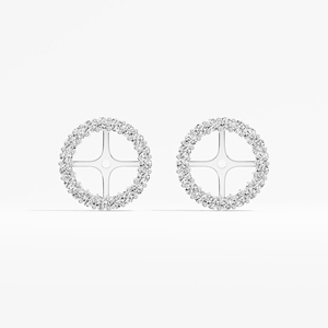 Pendientes de Plata de Ley 925 con Baño de Oro de 14K y Moissanita, Estilo Clásico para Uso Diario, Certificados por VABS DIAMOND Christian - Product Image 1