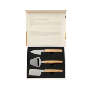 VINGA Retro Custom Merchandising <b>Cheese</b> Tools <b>Set</b> Elegant Vintage <b>Cheese</b> Board and Knife with Leather Strap - Product Image 6