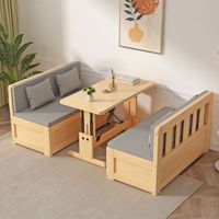 Canapé-lit pliable en bois massif pour petit appartement, style moderne minimaliste, double usage, lit de rangement multifonctionnel avec bureau