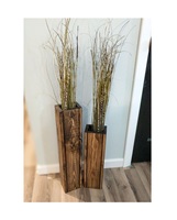 Vases à fleurs uniques en bois d'acacia de style Art déco, grand format, fabriqués à la main, nouveau design, fournisseur