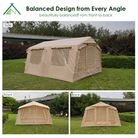 Tente de camping gonflable professionnelle de 13,68 m² en Oxford 420D imperméable avec fenêtre en maille, hublot et port pour poêle et climatisation