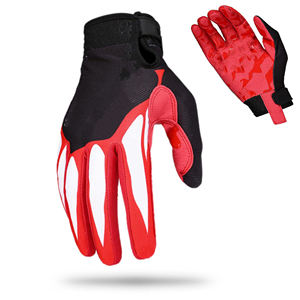 Guantes de bicicleta de montaña personalizados Guantes de ciclismo antideslizantes de dedo completo Guantes deportivos transpirables rojos y negros para hombres y mujeres - Product Image 1