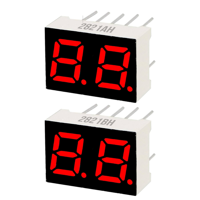 VAOHM 2821AH 2281AH 2821BH 2281BH Red 0.28 Inch Common Cathode/Anode Two Digit Seven Segment LED Display Tube