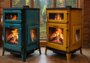 Estufa de Leña Moderna y Ecológica Modelo Dorello MF205, de Hierro Fundido, para Interiores, con Combustible de Pellets de Madera, para Cocina, Villa, Colorida - Product Image 1